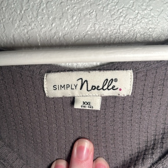 Simply Noelle Taupe Waffle Knit Henley Roll Tab Sleeves Size XXl - Picture 4 of 8